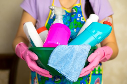 Reusable household items being sorted for charity donation after a deep clean
