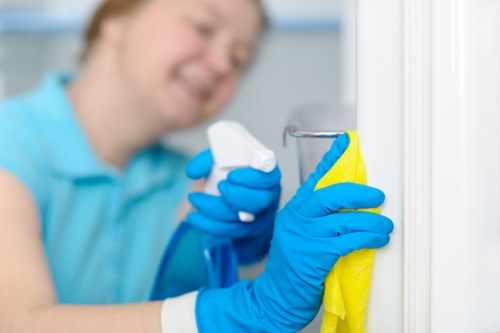 Office cleaner servicing a professional workspace in Highbury