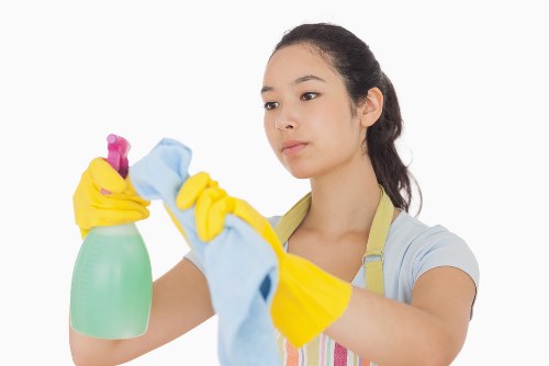 Kitchen domestic cleaning in a Highbury flat with organised countertops and polished surfaces