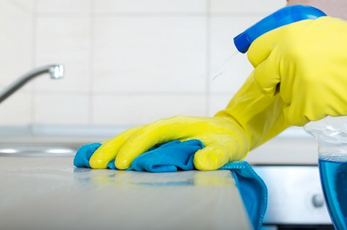 Cleaner preparing a Highbury flat for regular maintenance