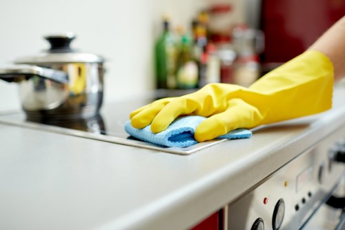 Professional cleaner preparing a Highbury property for a fresh start