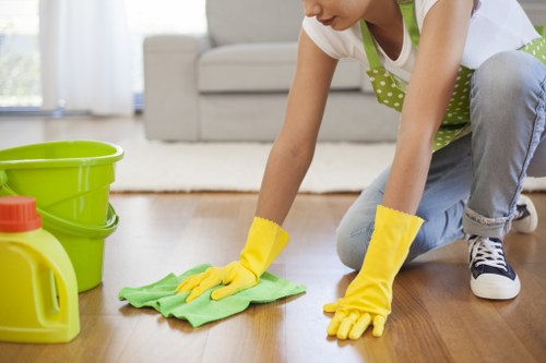 Final stages of a professional deep cleaning service in Highbury